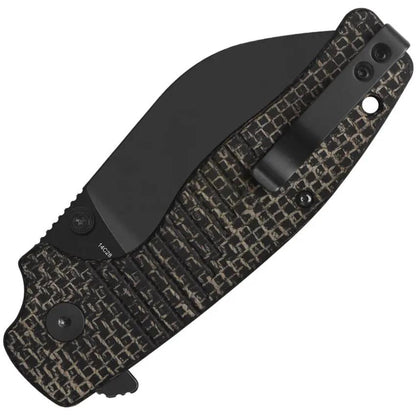 QSP Chefmaster Liner Lock Knife 3.25in Wharncliffe Blade Burlap Micarta Handle - Compact EDC Knife for Precise Cuts by QSP Knife