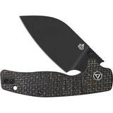 QSP Chefmaster Liner Lock Knife 3.25in Wharncliffe Blade Burlap Micarta Handle - Compact EDC Knife for Precise Cuts by QSP Knife