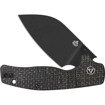 QSP Chefmaster Liner Lock Knife 3.25in Wharncliffe Blade Burlap Micarta Handle - Compact EDC Knife for Precise Cuts by QSP Knife