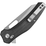 QSP Emu Glyde Lock Knife - Black Micarta Handle With 14C28N Stonewash Clip Point For EDC Enthusiasts by QSP Knife