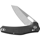 QSP Emu Glyde Lock Knife - Black Micarta Handle With 14C28N Stonewash Clip Point For EDC Enthusiasts by QSP Knife