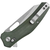 QSP Emu Glyde Lock Knife Green Micarta For EDC Enthusiasts Premium 14C28N Sandvik Blade 3.25in by QSP Knife