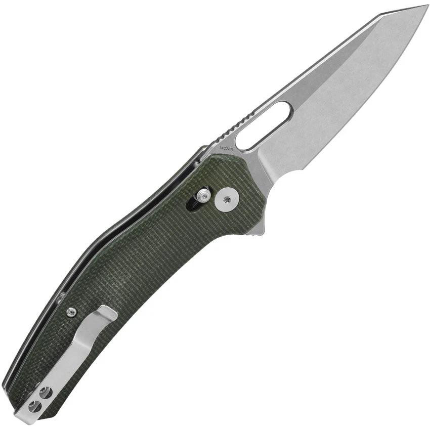 QSP Emu Glyde Lock Knife Green Micarta For EDC Enthusiasts Premium 14C28N Sandvik Blade 3.25in by QSP Knife