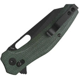 QSP Emu Glyde Lock Knife - Premium Green Micarta Handle And Extended Tang 3.25in 14C28N Sandvik Blade For EDC by QSP Knife