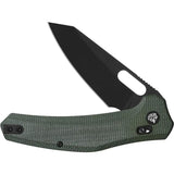QSP Emu Glyde Lock Knife - Premium Green Micarta Handle And Extended Tang 3.25in 14C28N Sandvik Blade For EDC by QSP Knife
