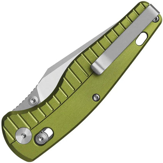 QSP Reptile Glyde Lock Knife EDC Ready With OD Green Aluminum Handle 3.25 Inch Satin Blade 14C28N by QSP Knife