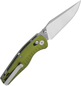 QSP Reptile Glyde Lock Knife EDC Ready With OD Green Aluminum Handle 3.25 Inch Satin Blade 14C28N by QSP Knife