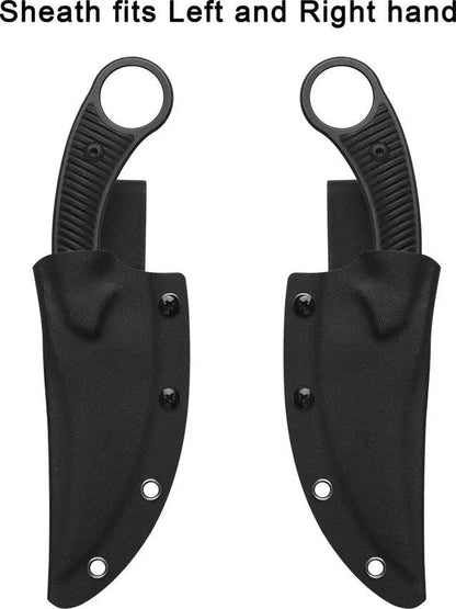 QSP Knife Viper Fixed Blade QS166-A2 - Rugged 4 Inch Black Stonewash Blade With G10 Handle For EDC Outdoors by QSP Knife