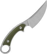 QSP Viper Fixed Blade Knife - Outdoorsman Durable Stonewashed Clip Point Blade 4 Inch 10Cr15CoMoV Full Tang OD Green G10 by QSP Knife