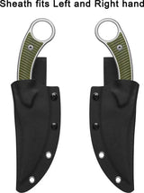 QSP Viper Fixed Blade Knife - Outdoorsman Durable Stonewashed Clip Point Blade 4 Inch 10Cr15CoMoV Full Tang OD Green G10 by QSP Knife