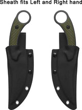 QSP Viper Fixed Blade Knife - OD Green G10 Handle 4 Inch 10Cr15CoMoV Blade with Left Right Sheath by QSP Knife