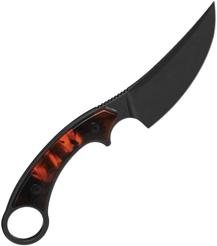 QSP Knife Viper Fixed Blade QS166C2 Rugged Outdoor Knife For Hikers And Campers With 10Cr15CoMoV Blade by QSP Knife