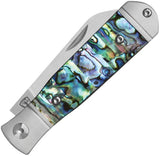 QSP Jumping Jack Slip Joint Knife Abalone Handle Satin 14C28N Blade 3.5In Closed QS167A EDC Favorite by QSP Knife