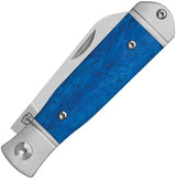 QSP Jumping Jack Slip Joint Knife - Blue Smooth Bone Handle Satin Two and Three Quarter Inch Blade for EDC Enthusiasts by QSP Knife