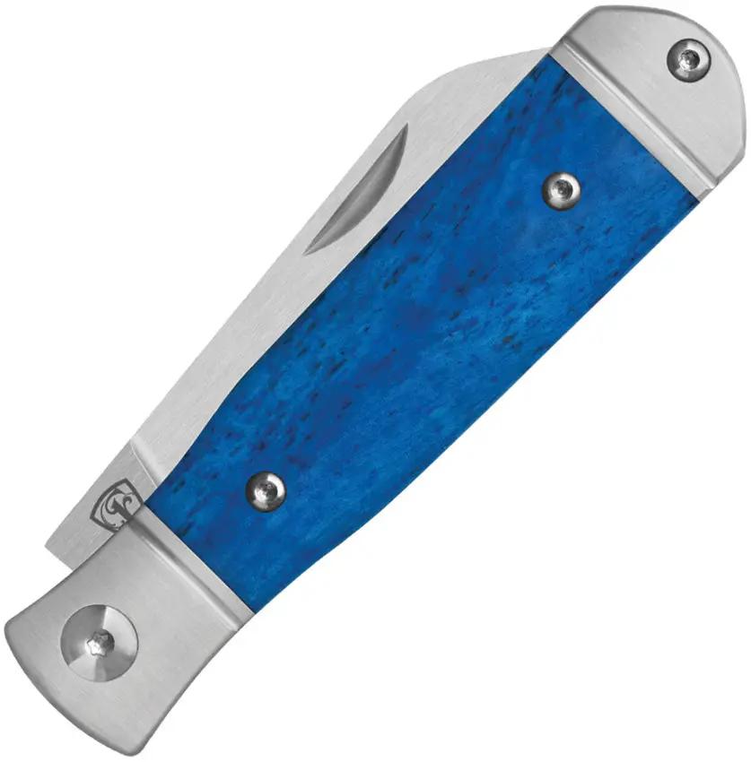 QSP Jumping Jack Slip Joint Knife - Blue Smooth Bone Handle Satin Two and Three Quarter Inch Blade for EDC Enthusiasts by QSP Knife