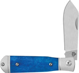 QSP Jumping Jack Slip Joint Knife - Blue Smooth Bone Handle Satin Two and Three Quarter Inch Blade for EDC Enthusiasts by QSP Knife