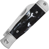 QSP Jumping Jack Slip Joint Knife Premium Resin Handle 3.5in Closed 2.75in Satin 14C28N Blade For Knife Enthusiasts by QSP Knife