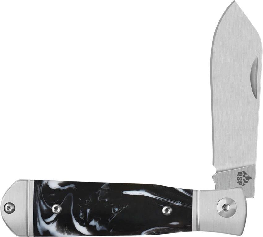QSP Jumping Jack Slip Joint Knife Premium Resin Handle 3.5in Closed 2.75in Satin 14C28N Blade For Knife Enthusiasts by QSP Knife