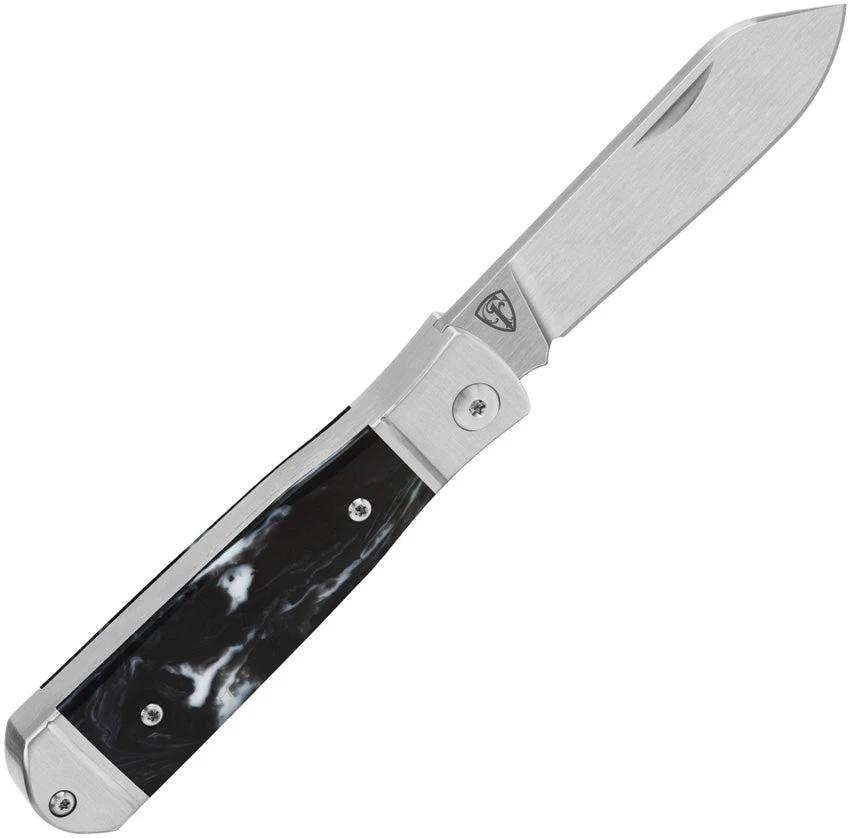 QSP Jumping Jack Slip Joint Knife Premium Resin Handle 3.5in Closed 2.75in Satin 14C28N Blade For Knife Enthusiasts by QSP Knife