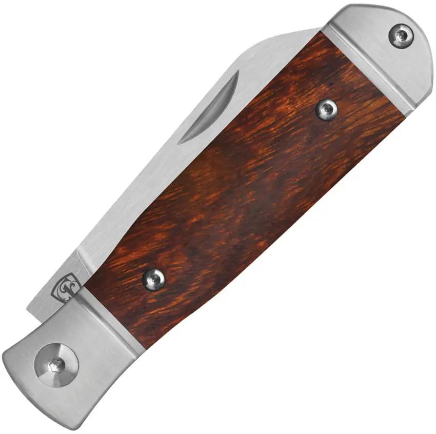 QSP Jumping Jack Slip Joint Knife - Ironwood Handle 2.75in Satin 14C28N Blade For EDC by QSP Knife