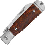 QSP Jumping Jack Slip Joint Knife - Ironwood Handle 2.75in Satin 14C28N Blade For EDC by QSP Knife