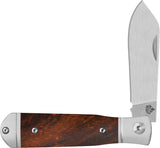 QSP Jumping Jack Slip Joint Knife - Ironwood Handle 2.75in Satin 14C28N Blade For EDC by QSP Knife