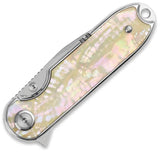 QSP Nebula Linerlock MOP Knife - 3 Inch Blade With Elegant Mother Of Pearl Handle For Everyday Carry Enthusiasts by QSP Knife