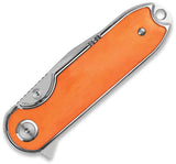 QSP Nebula Compact Linerlock Knife QS168D - Mirror Finish Blade Orange Bone Handle For Everyday Carry Enthusiasts by QSP Knife