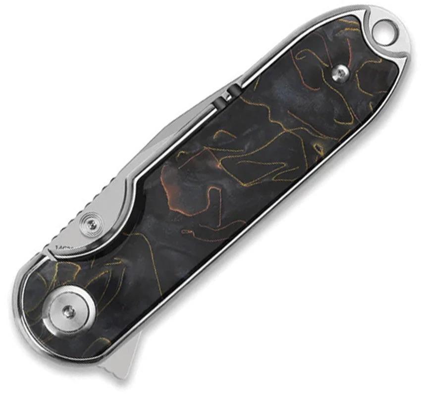 QSP Nebula Linerlock Knife EDC Premium Brass Handle by QSP Knife