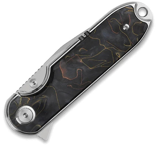QSP Nebula Linerlock Knife EDC Premium Brass Handle by QSP Knife