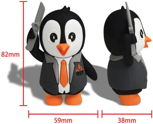 QSP Penguin Knife Figurine - PVC Durable Desk Ornament For Collectors, Compact 2.3 x 3.25 x 1.5 Inches by QSP Knife