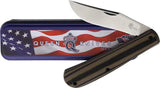 Queen Slip Joint Camo G10 Knife - MagnaCut Clip Point Blade 3.25in 4.25in Closed Gift Tin by Queen