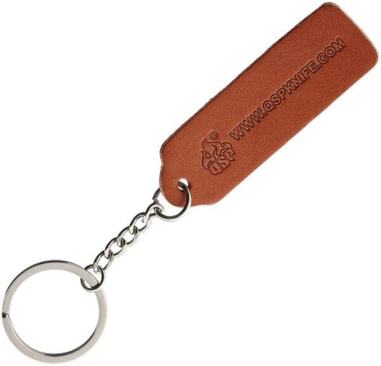 QSP Knife Keychain Leather Premium 3 Inch Brown Durable EDC Accessory For Knife Enthusiasts by QSP Knife