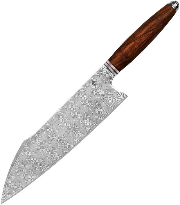 QSP Mulan Harpoon Chef Knife Damascus 8 Inch Blade Ironwood Handle For Home Chefs by QSP Knife