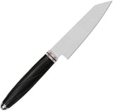 QSP Kritsuke Knife Mulan Series QS KK005A - Kiritsuke Inspired Blade with Satin 14C28N Steel Ebony Wood Handle by QSP Knife