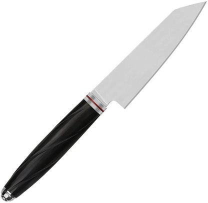 QSP Kritsuke Knife Mulan Series QS KK005A - Kiritsuke Inspired Blade with Satin 14C28N Steel Ebony Wood Handle by QSP Knife