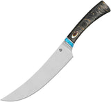 QSP Knife Noble Series Butcher Knife QS KK 006A Satin 14C28N Blade Stabilized Wood Handle With Abalone Inlay For Pros by QSP Knife