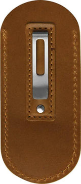 QSP Leather Knife Sheath Light Brown - For QS161 Dolphin And Similar Knives With Metal Pocket Clip For EDC Enthusiasts by QSP Knife