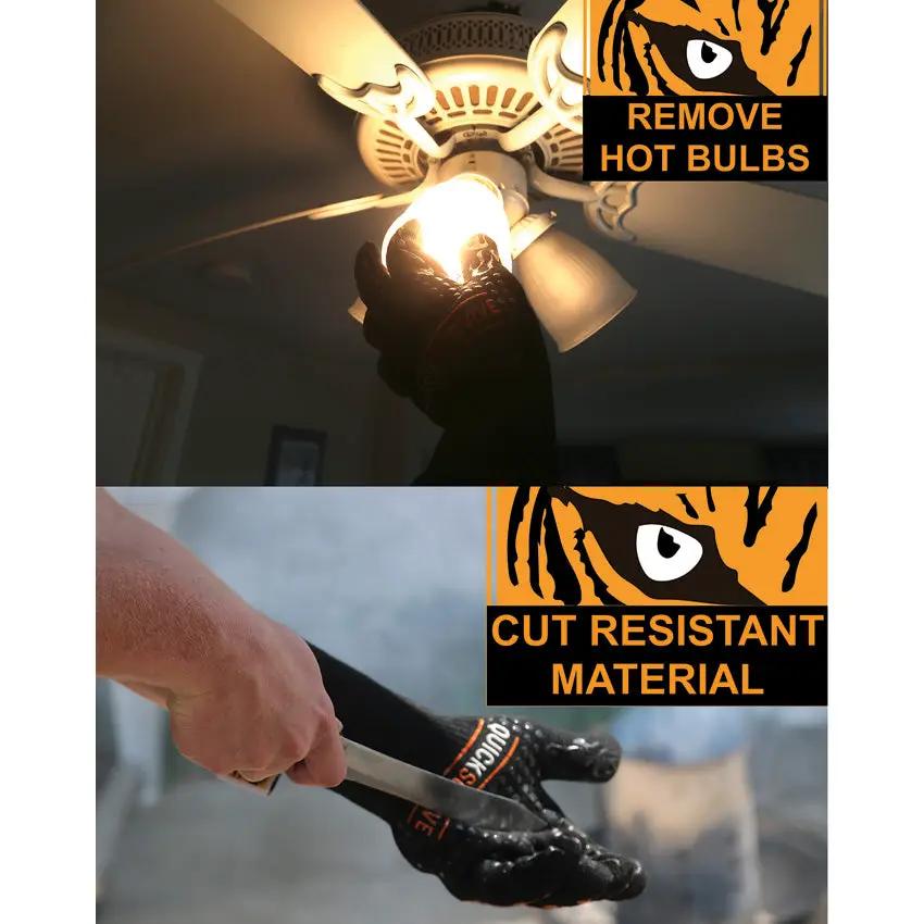 QuickSurvive Fire Safety Glove QS-GLOVE - Heat Resistant Up To 932F With Anti Slip Silicone Coating by QuickSurvive
