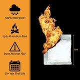 QuickSurvive Fire Starter 50 Pack QS-50 - Waterproof Pouches For Charcoal Grills Campfires And Wood Stoves by QuickSurvive