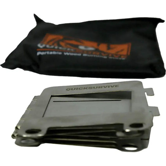 QuickSurvive Portable Mini Folding Stove - Ultralight 5oz Collapsible Stove With Removable Alcohol Tray Carrying Case by QuickSurvive