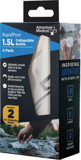 RapidPure 1.5L Collapsible Bottle 2 Pack - Lightweight and Packable BPA Free with Standard Thread for Purifier by Rapidpure