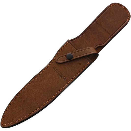 Rambo Last Blood Heartstopper 9415 Hand Ground 9 Inch Bowie Blade With Full Tang Green Sculpted Handle And Leather Sheath by Rambo