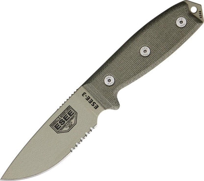 ESEE 3 Desert Tan Knife ESEE 3S DT Rugged 1095HC Blade For Outdoor Survivalists Today by ESEE