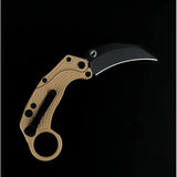 Reate Knives EXO-K Tan Karambit Folder - One Handed Locking Button For EDC Enthusiasts by Reate Knives