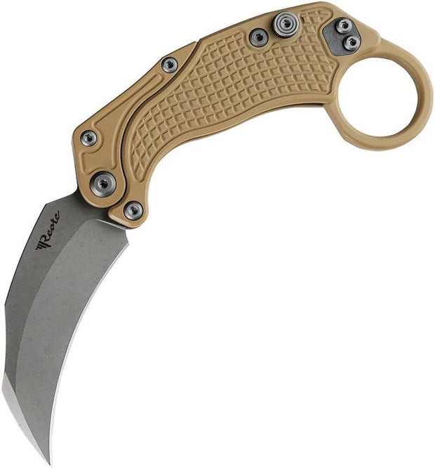 Reate Knives EXO-K Button Lock Tan SW EXO-K TAN SW by Reate Knives