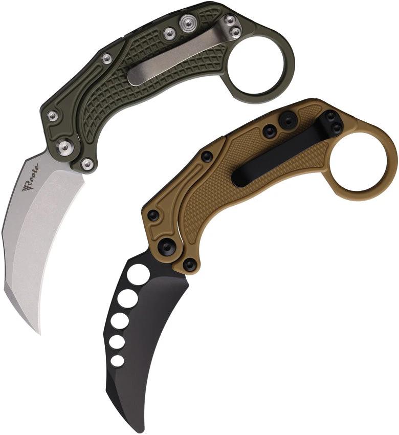 Reate Knives EXO-K Button Lock Green SW EXO-K GREEN SW by Reate Knives