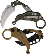 Reate Knives EXO K Button Lock Hawkbill EDC Knife Green SW Finish With Gravity Assisted Deployment by Reate Knives