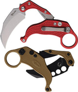 Reate Knives EXO K Button Lock Hawkbill EDC Knife Red Textured Aluminum Handle N690 by Reate Knives