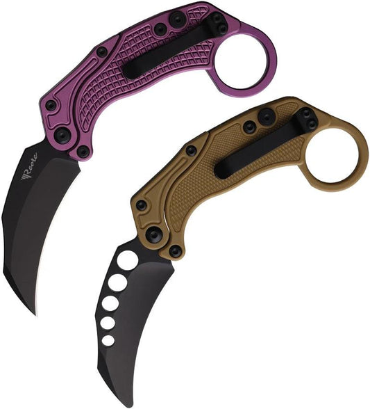 Reate Knives EXO-K Button Lock Purple Black EXO-K PURPLE BLACK PVD by Reate Knives